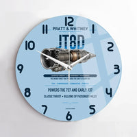 Thumbnail for JT8D design on light blue no frame wall clock