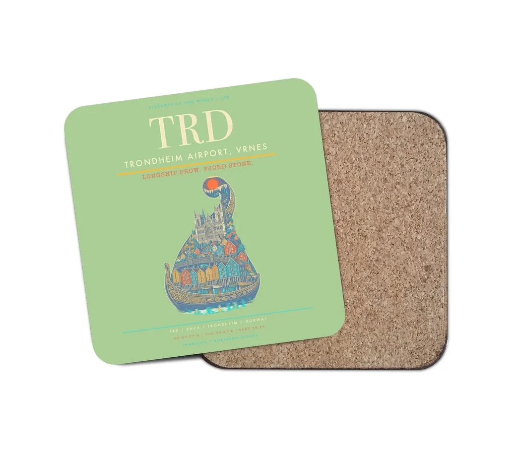Trondheim Airport Vrnes TRD Coaster 1-Piece - Light Green