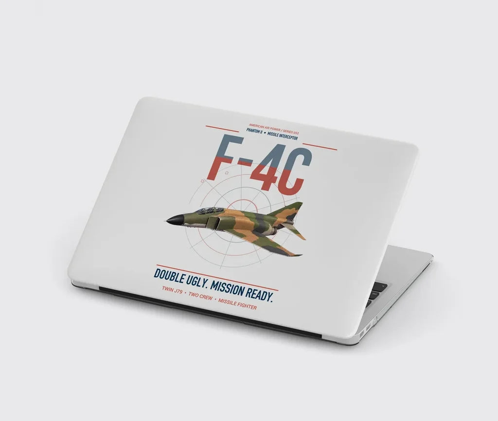 F-4C Phantom II design on light gray MacBook case