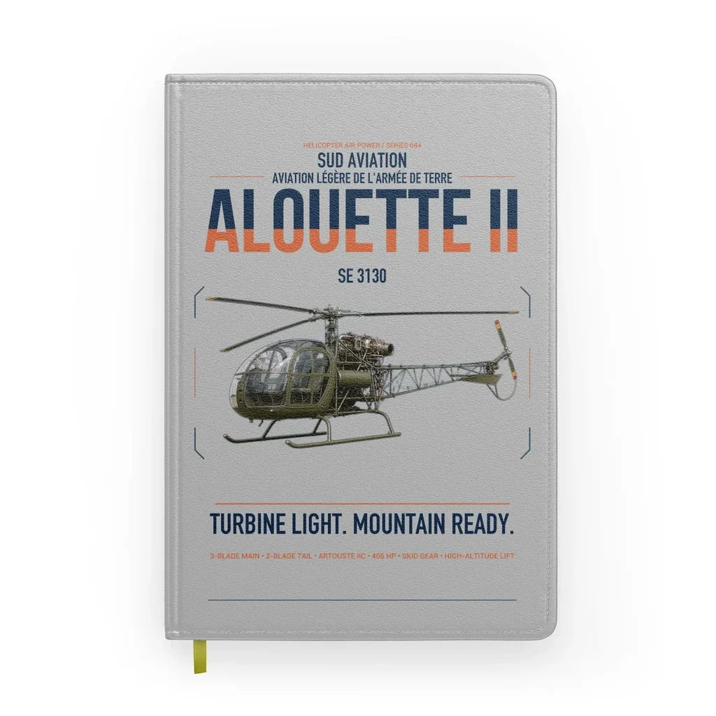 Sud Aviation SE 3130 Alouette II design on light gray notebook