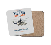 Thumbnail for Leonardo AW139 design on light gray 1 piece coaster