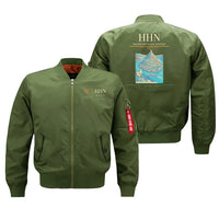 Thumbnail for Frankfurt-Hahn Airport (HHN) design on green bomber jacket