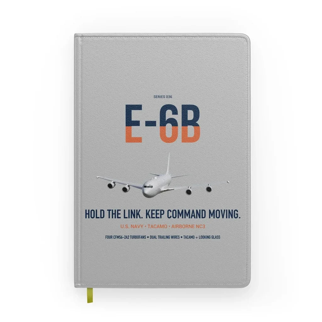 E-6B Mercury design on light gray notebook