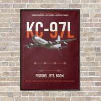 Thumbnail for KC-97L STRATOFREIGHTER vertical canvas print - framed - dark red background