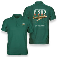 Thumbnail for Macchi C.202 Folgore design on green double-side polo t-shirt, double-side print