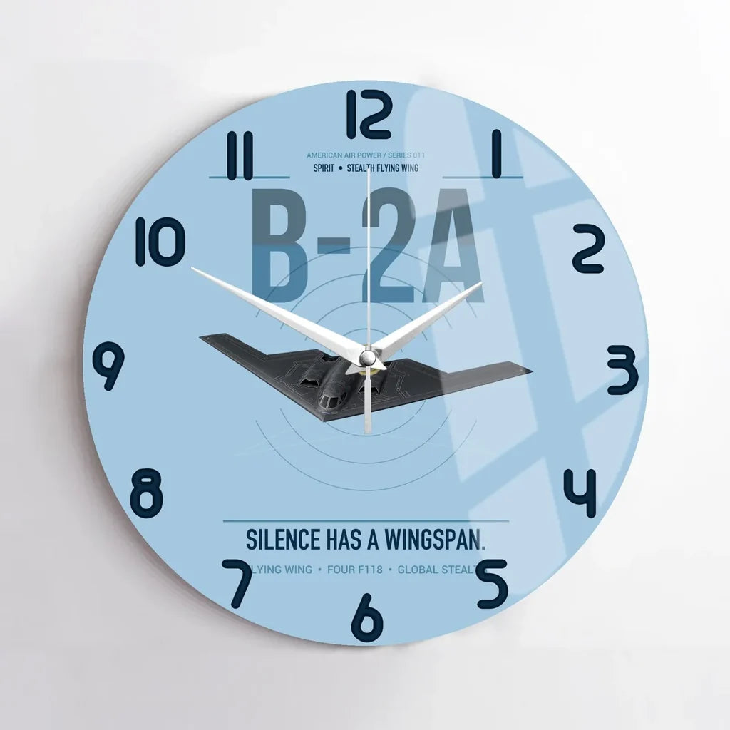 B-2A Spirit design on light blue no frame wall clock