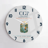 Thumbnail for Shah Amanat International Airport Chattogram (CGP) design on light gray no frame wall clock