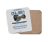 Thumbnail for CF6-80E1 design on light gray 1 piece coaster
