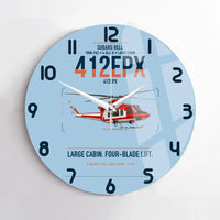 Thumbnail for SUBARU Bell 412EPX design on light blue no frame wall clock