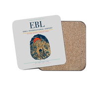 Thumbnail for Erbil International Airport (EBL) design on light gray 1 piece coaster