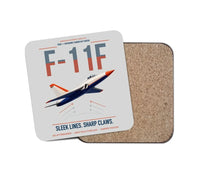 Thumbnail for F-11F Tiger design on light gray 1 piece coaster
