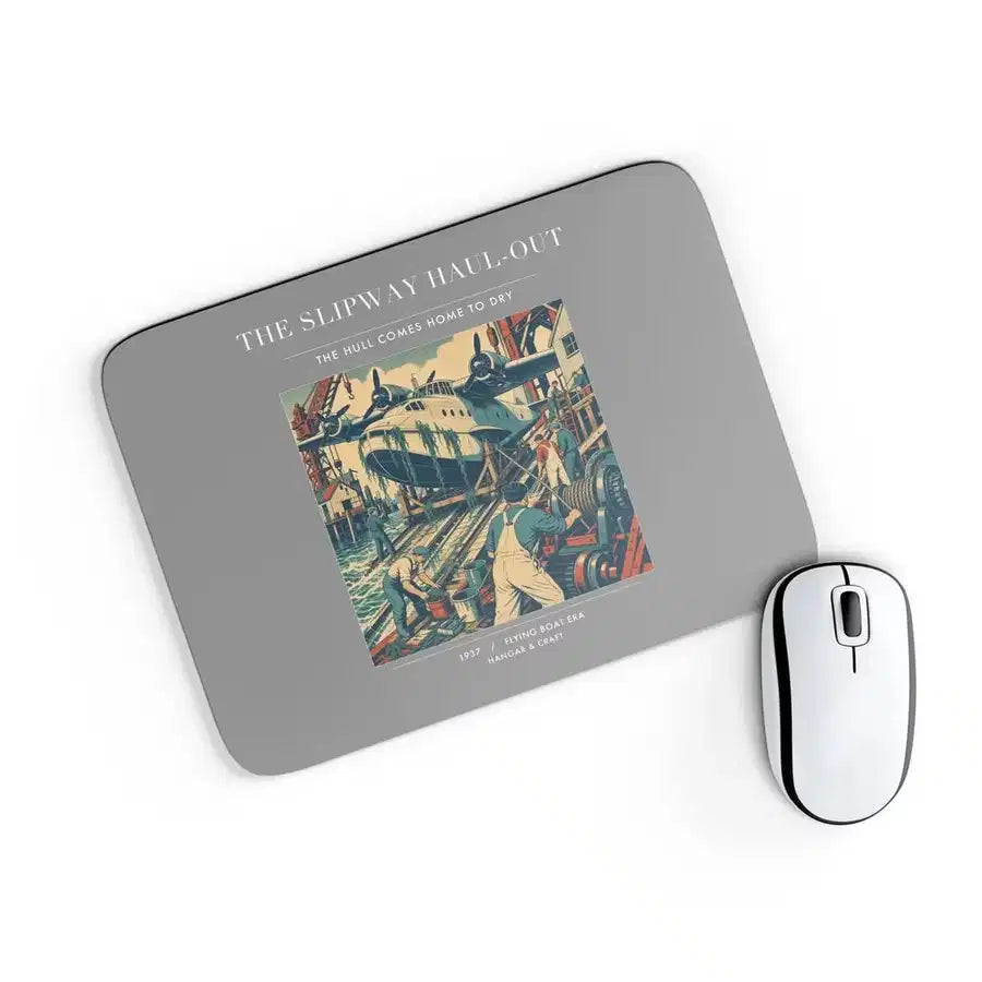 VINTAGE G4440 - The Slipway Haul-Out - Designed Mouse Pads design on gray rectangle