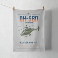 Thumbnail for Bell OH-58D Kiowa Warrior design on light gray towel