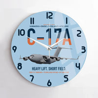 Thumbnail for C-17A Globemaster III design on light blue no frame wall clock