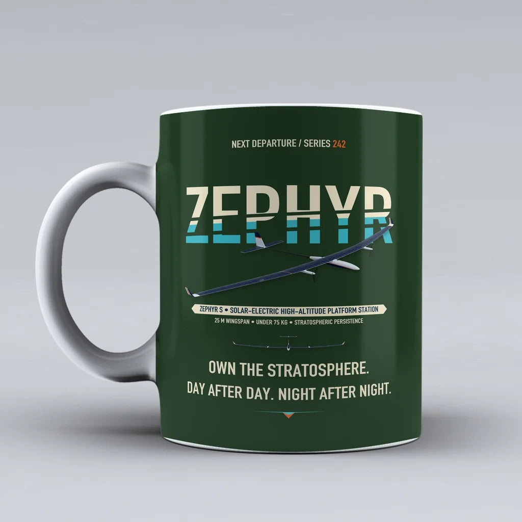 Zephyr S Mug design on dark green airbus