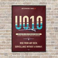Thumbnail for Airbus U010 Aliaca VTOL vertical canvas print - framed - dark red background