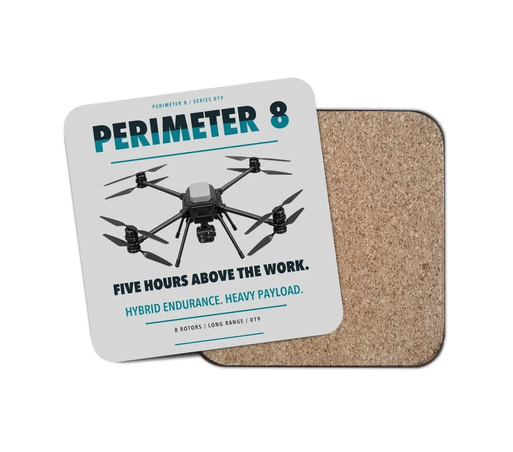 Skyfront Perimeter 8 design on light gray 1 piece coaster