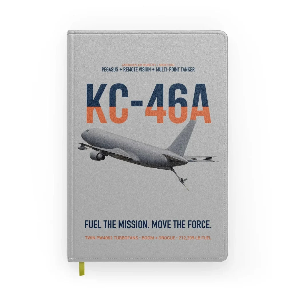KC-46A PEGASUS design on light gray notebook