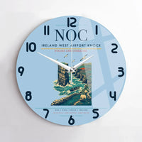 Thumbnail for Ireland West Airport Knock (NOC) design on light blue no frame wall clock