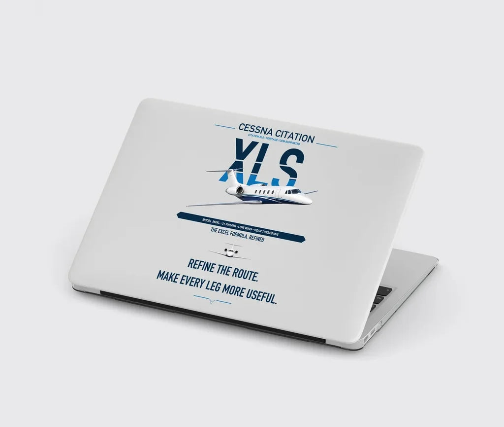 Cessna Citation XLS design on light gray MacBook case