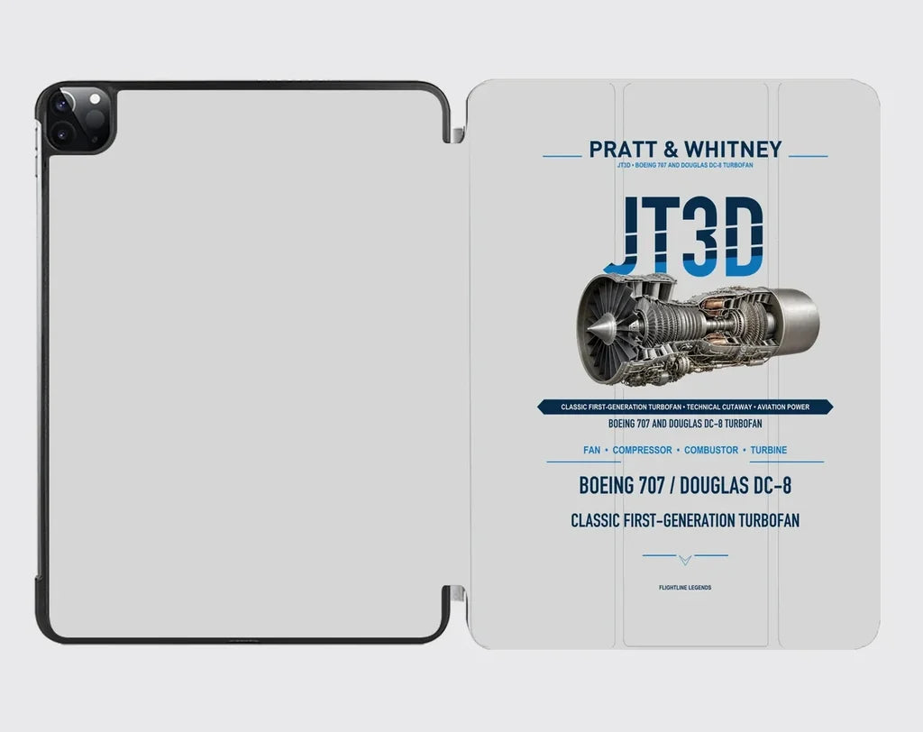 JT3D design on light gray ipad tablet case