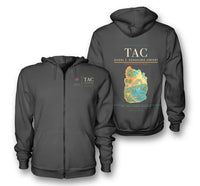Thumbnail for Tacloban Airport (TAC) design on dark gray premium zipped hoodie