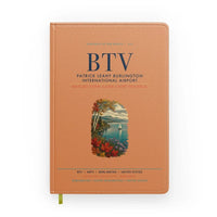 Thumbnail for Patrick Leahy Burlington International Airport (BTV) design on orange notebook