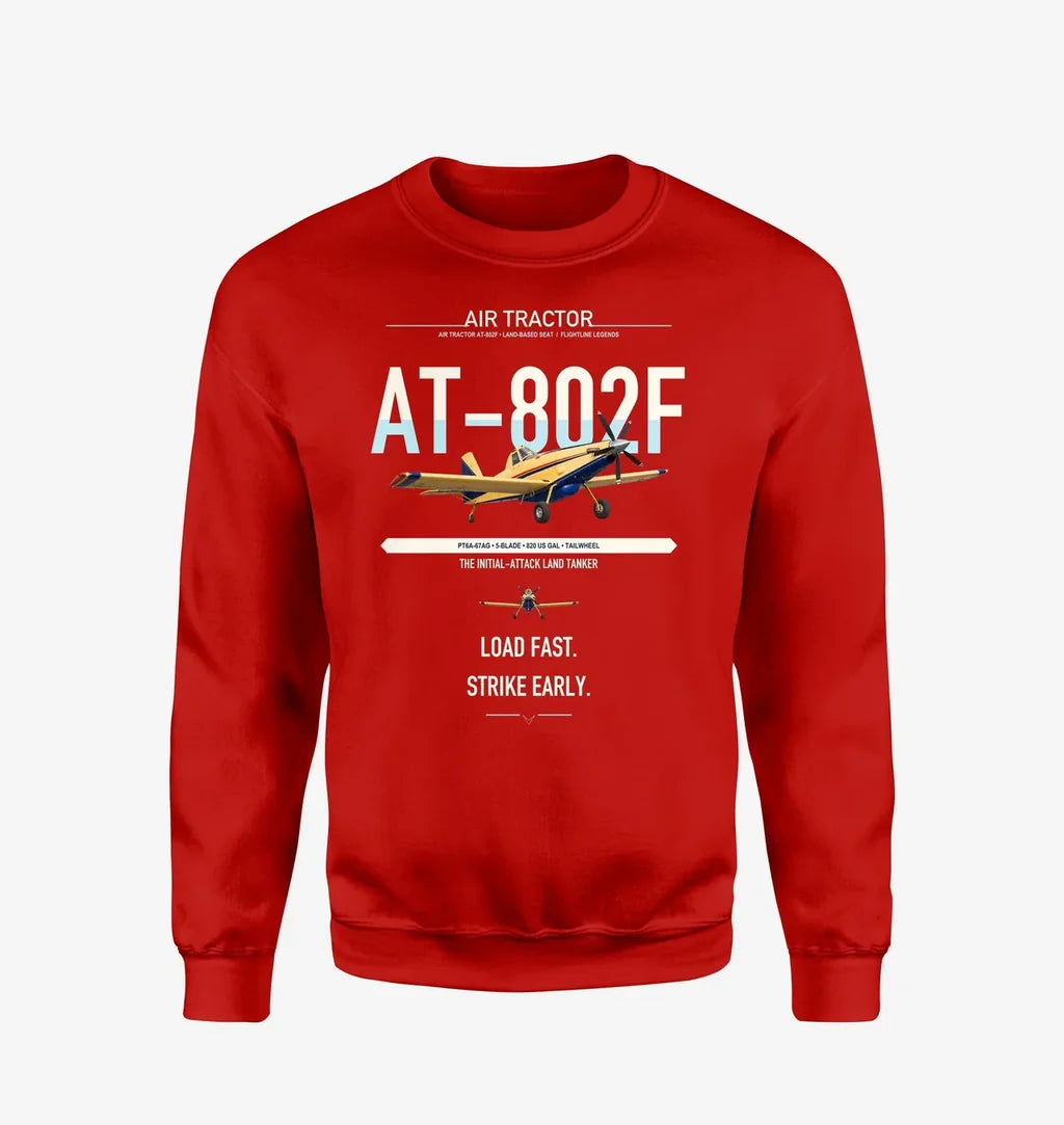 Air Tractor AT-802F design on red sweatshirt
