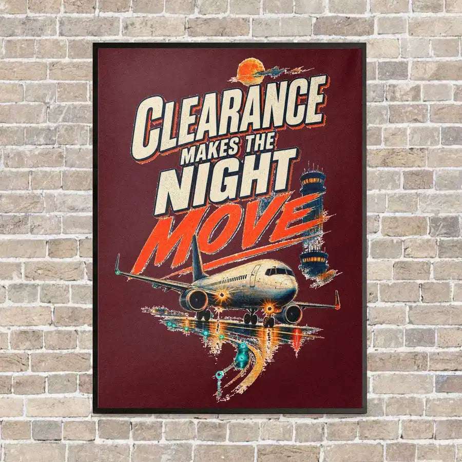 Clearance Makes The Night Move vertical canvas print - framed - dark red background