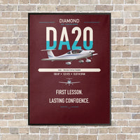 Thumbnail for Diamond DA20 vertical canvas print - framed - dark red background