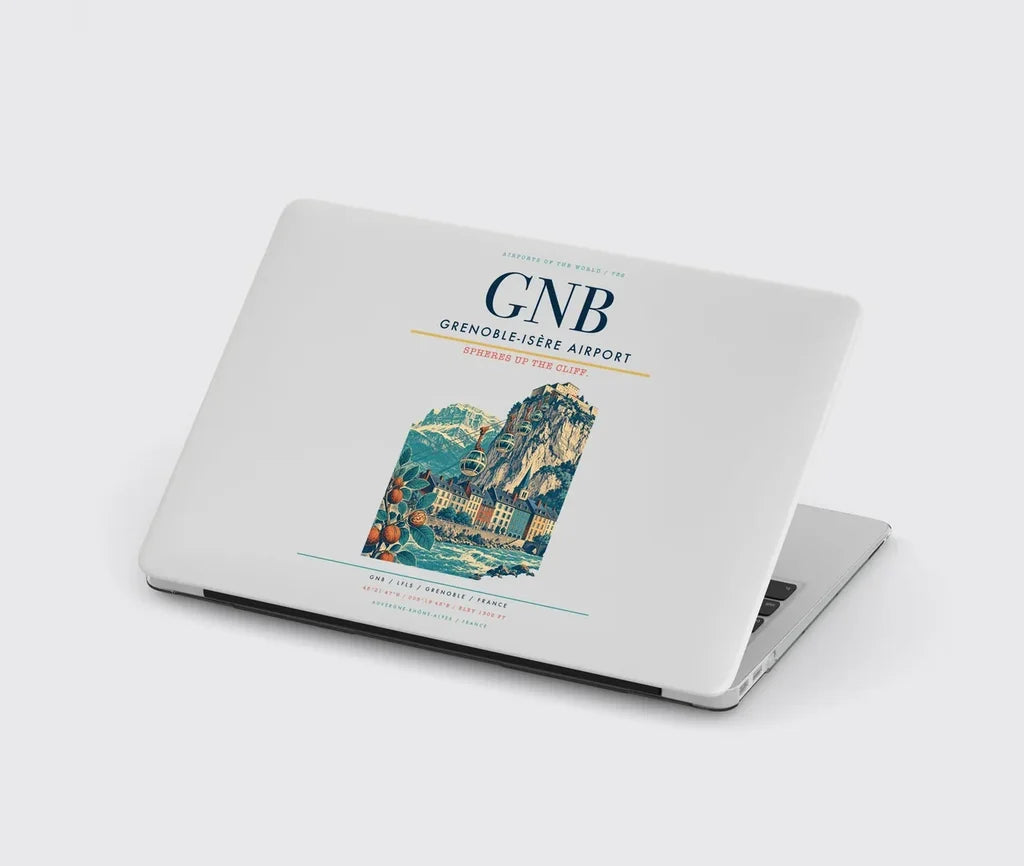 Grenoble-Isère Airport (GNB) design on light gray MacBook case