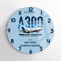 Thumbnail for Airbus A300-600R design on light blue no frame wall clock