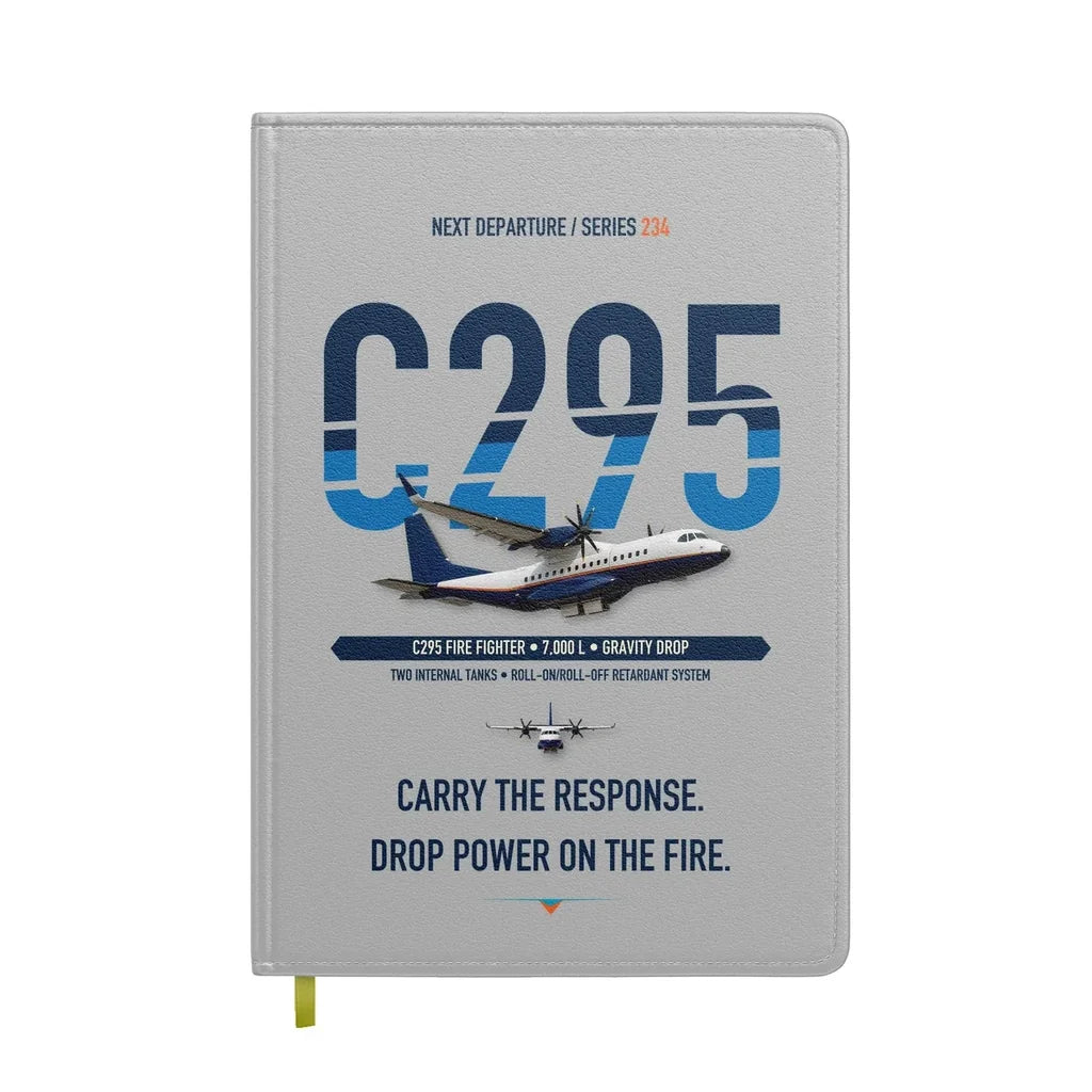 Airbus C295 Firefighter design on light gray notebook