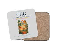 Thumbnail for East Texas Regional Airport (GGG) design on light gray 1 piece coaster