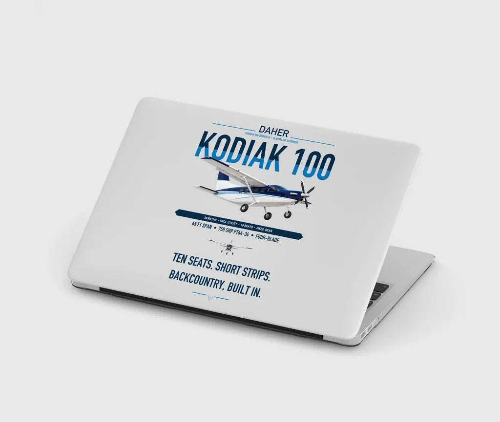Daher Kodiak 100 Series III design on light gray MacBook case