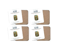 Thumbnail for Ashgabat International Airport (ASB) design on white 4 pieces set coaster