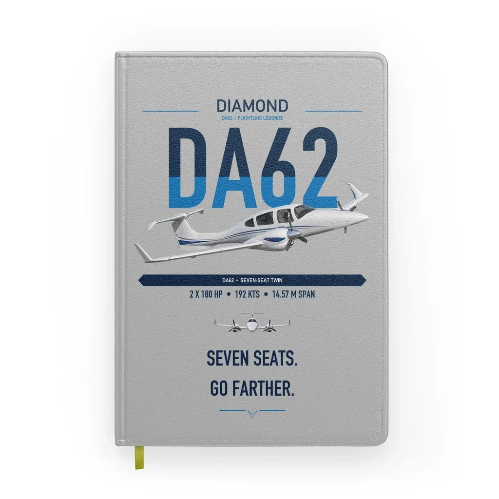 Diamond DA62 design on light gray notebook