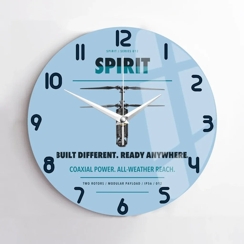 Ascent AeroSystems Spirit design on light blue no frame wall clock