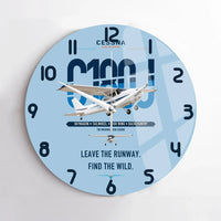 Thumbnail for Cessna 180J Skywagon design on light blue no frame wall clock