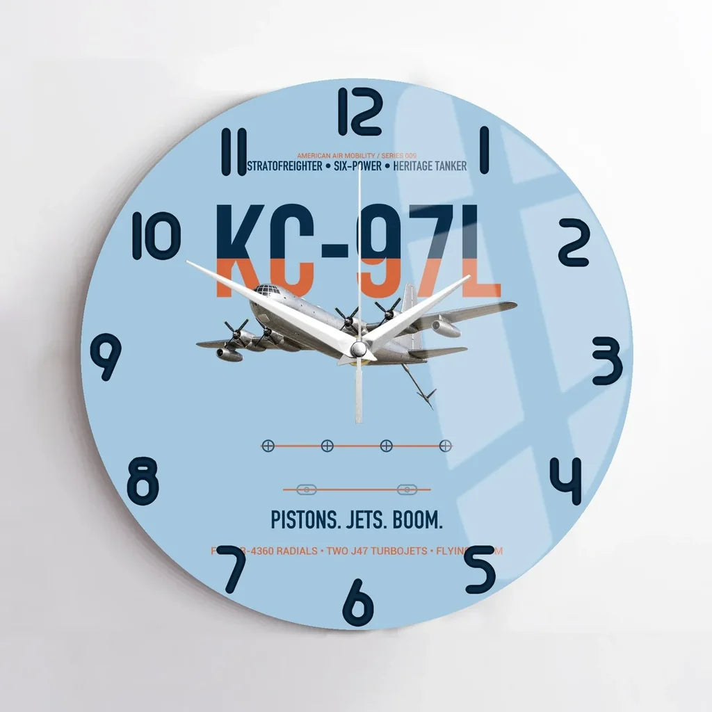 KC-97L STRATOFREIGHTER design on light blue no frame wall clock