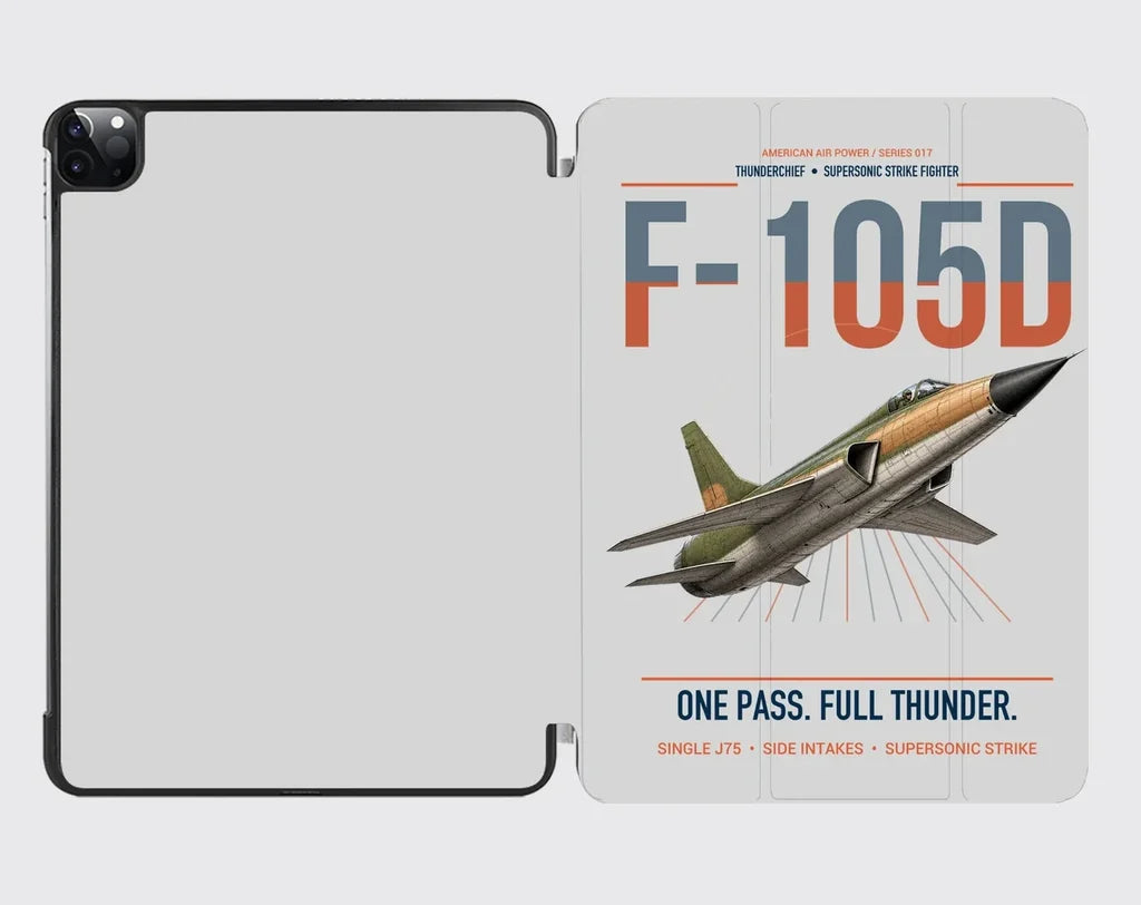F-105D Thunderchief design on light gray ipad tablet case