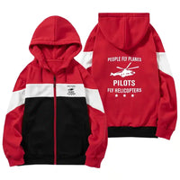Thumbnail for People Fly Planes Pilots Fly Helicopters Zipped Hoodie - Colourful - Red