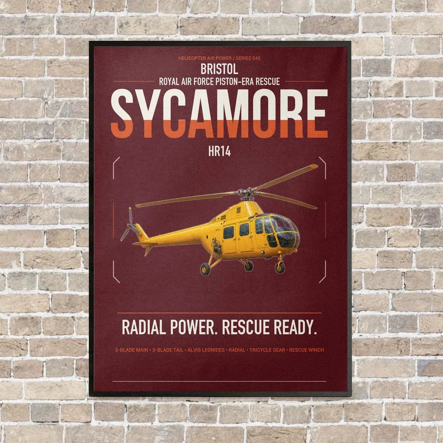 Bristol Sycamore HR14 vertical canvas print - framed - dark red background