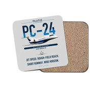 Thumbnail for Pilatus PC-24 design on light gray 1 piece coaster