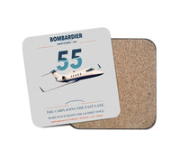 Thumbnail for Bombardier Learjet 55 design on light gray 1 piece coaster