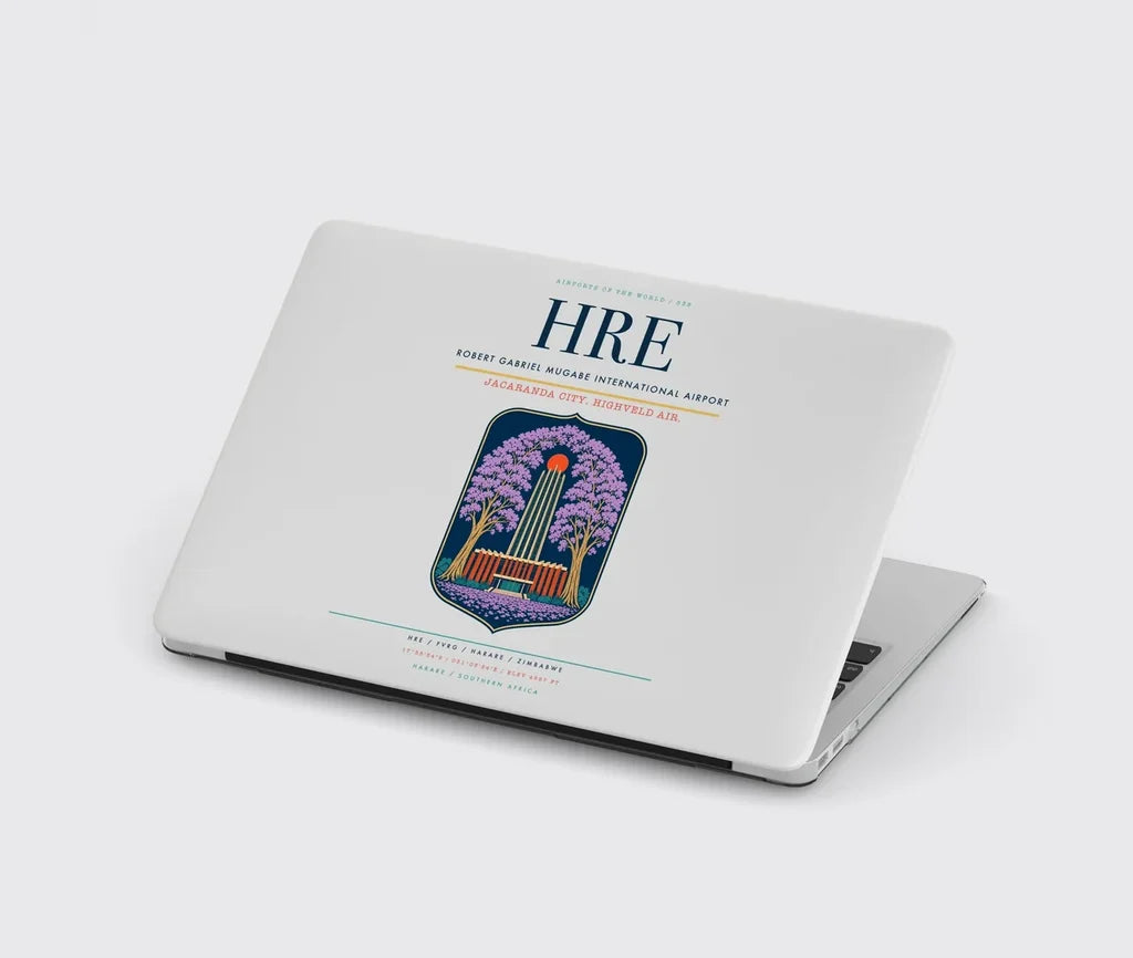 Robert Gabriel Mugabe International Airport (HRE) design on light gray MacBook case