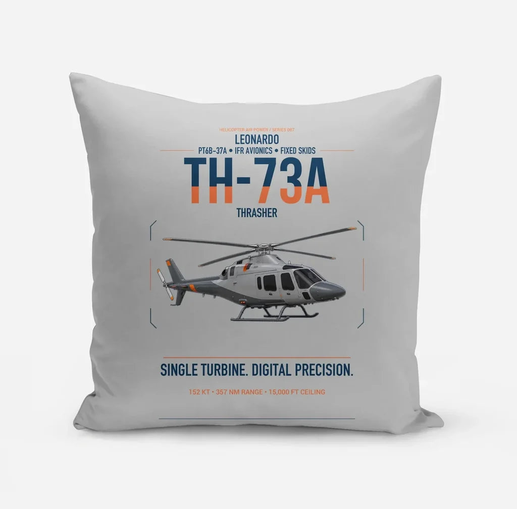 Leonardo TH-73A Thrasher design on light gray pillow