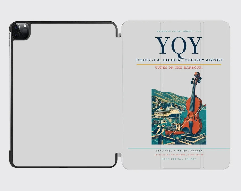Sydney–J.A. Douglas McCurdy Airport (YQY) design on light gray ipad tablet case