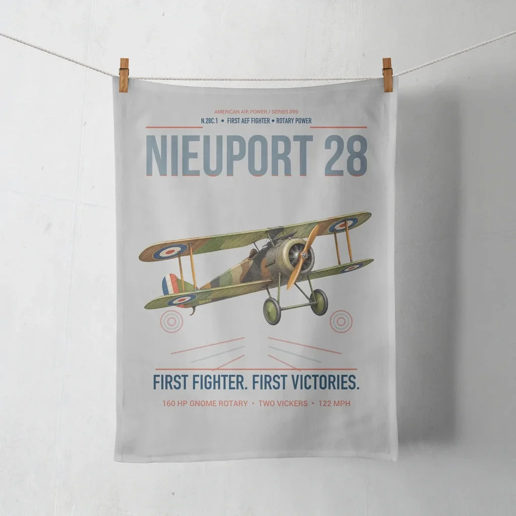 Nieuport 28C.1 design on light gray towel