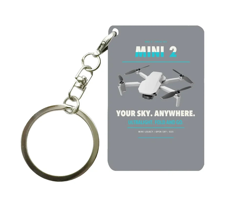 DJI Mini 2 Key Chain design on gray key chain